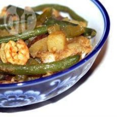 Trinidad-Style Curried Potatoes with Green Beans and Prawns