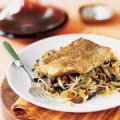 Pan-Roasted Fish on Mushroom-Leek Ragout