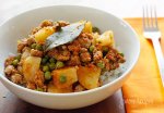 Ground Turkey with Potatoes and Spring Peas