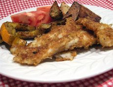 Crisp Roasted Fish Strips, Squash and Potatoes