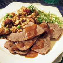 Braised Beef with Mushrooms and Barley