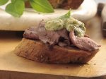 Beef Crostini with Pesto Mayonnaise