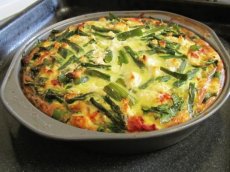 Spring Hash Brown Quiche With Asparagus and Goat Cheese