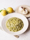 A beautiful sorrel risotto with crumbled ...