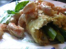 Asparagus Omelet W/Shrimp Hollandaise Sauce (For Andi)