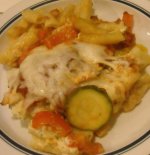 Grilled Chicken & Veggie Three Cheese Pasta Bake