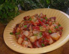 Portuguese Style Redskin Potato Salad With Tomatoes and Garlic