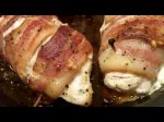 Chicken Breast Stuffed with Goat Cheese, Wrapped in Bacon