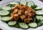 Pan Seared Tofu With Spicy Peanut Sauce