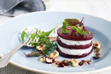 Beetroot and goat's cheese stacks