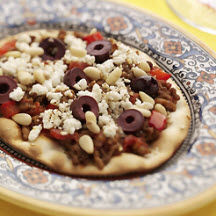 Crackerbread Crust Middle East Pizza with Wisconsin Feta