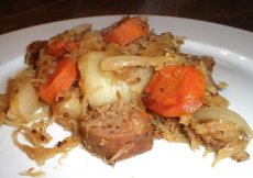Crock Pot Sausage and Sauerkraut Dinner