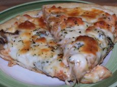 Mika's Buffalo Chicken Alfredo Pizza
