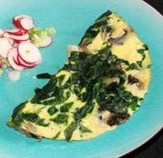 Nif's 1 Ww Pt. Light, Low Fat Mushroom Spinach Omelette (Omelet)