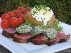 Sacré Boeuf Sirloin Steak Topped With Mustard Herb Butter