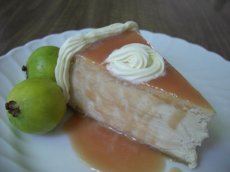 Guava Cheesecake With Cashew-Ginger Crust