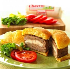 Chavrie Stuffed Turkey Burger!