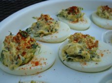 Spinach-Bacon Deviled Eggs
