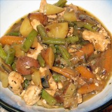 Chicken Stew with Roasted Balsamic Vegetables