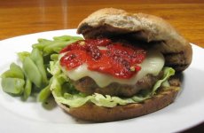 Turkey Burgers With Mozzarella and Roasted Peppers