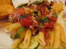 Betty's Pasta with Tomato and Zucchini Sauce