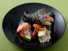 Smoked Salmon and Avocado Hand Roll with Quinoa