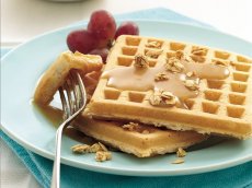 Whole Wheat Waffles with Honey-Peanut Butter Syrup