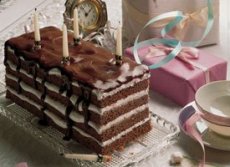 Chocolate-Marshmallow Ribbon Cake