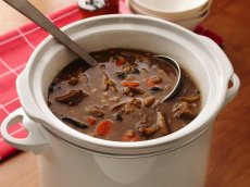Slow Cooker Beefy Wild Mushroom and Barley Soup