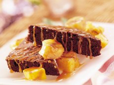 Tropical Turtle Brownies with Grilled Fruit