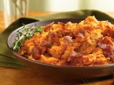 Mashed Sweet Potatoes with Bacon