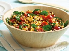 Wheat Berry, Roasted Corn and Spinach Salad