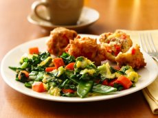Breakfast Stir Fry with Sausage Fritters