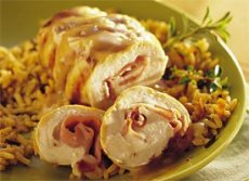 Grilled Ham- and Swiss-Stuffed Chicken Breasts