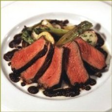 Grilled Niman Ranch Sirloin Steak with Tapenade, Roasted New Potatoes and Baby Leeks Recipe