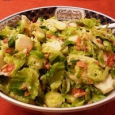 Warm Brussles Sprouts Salad with Almonds and Parmesan Recipe