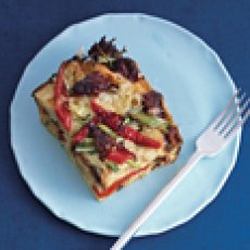 Sausage, Fontina, and Bell Pepper Strata