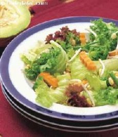 Green Salad With Muskmelon Dressing ( Healthy Soups and Salad Recipe)
